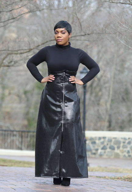 Embossed Vegan Leather Maxi Skirt | Chloerae – ChloeRae