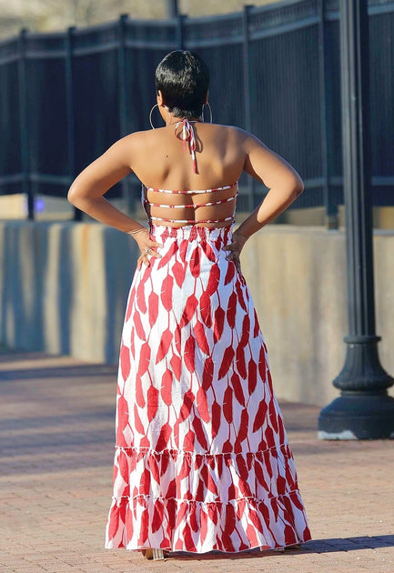 Smocked Halter Maxi Dress