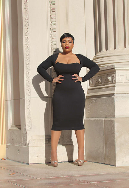 Square Neck Wiggle Dress