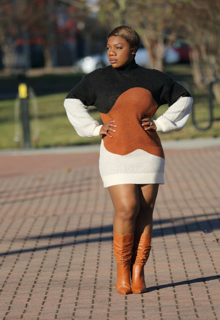 Can't Block Me | Color Block Sweater Dress ChloeRae Can't Block Me | Color Block Sweater Dress ChloeRae