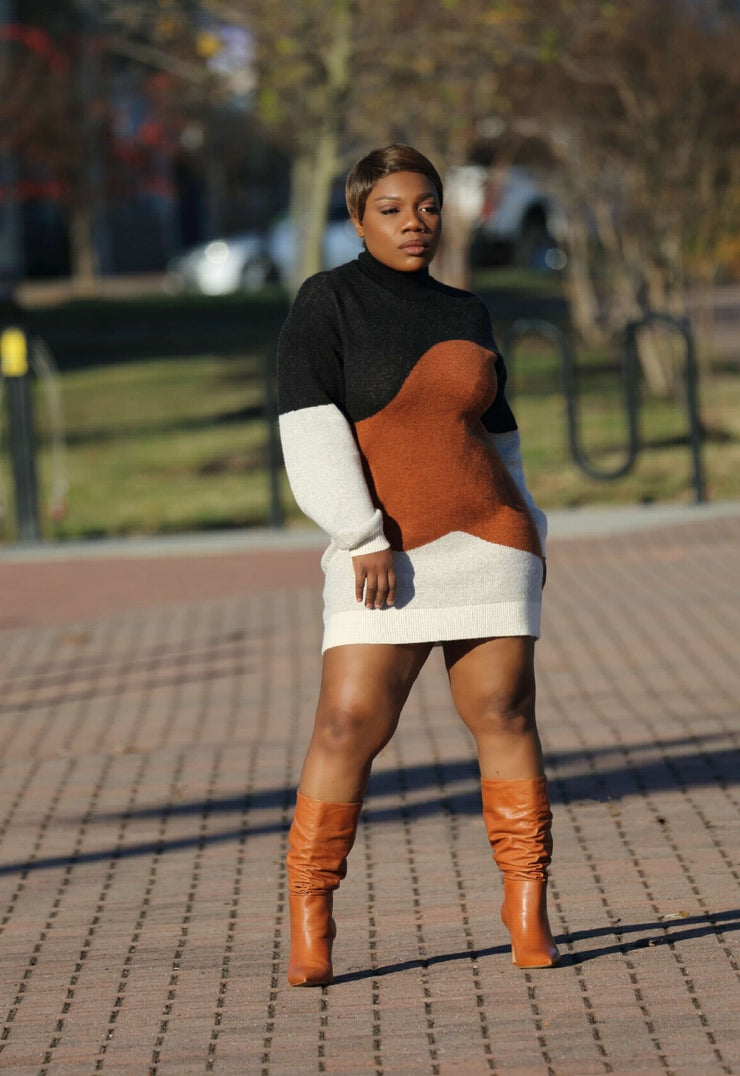 Can't Block Me | Color Block Sweater Dress – ChloeRae