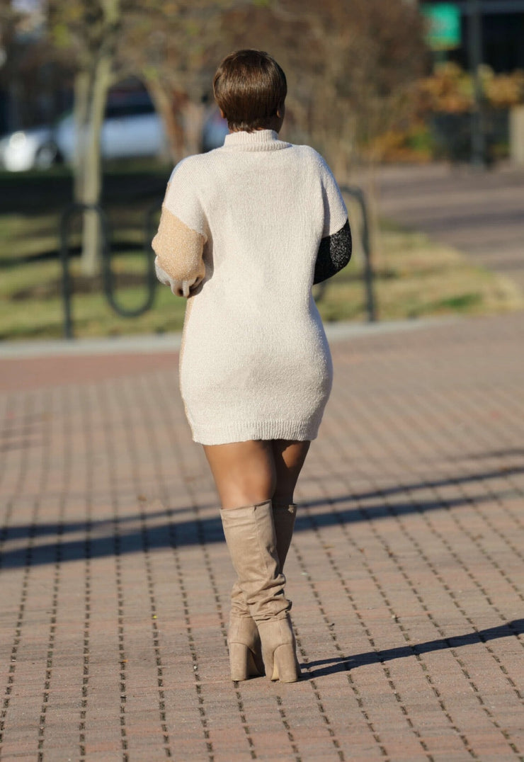 Outfit Ideas How To Wear A Ankle Boots Sweater Dress White Dress With Booties M/L Outfit Ideas How To Wear A Ankle Boots Sweater Dress White Dress With Booties M/L