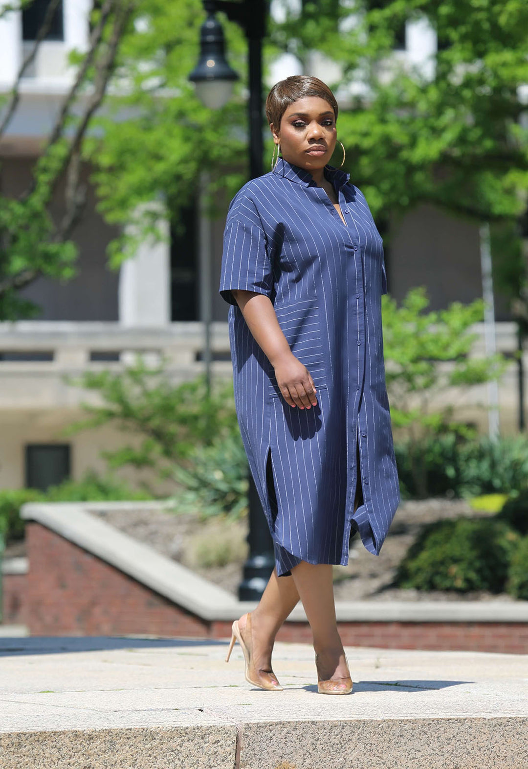 Keep It Casual | Linen Shirt Dress S (4-6) / Navy/White Keep It Casual | Linen Shirt Dress S (4-6) / Navy/White