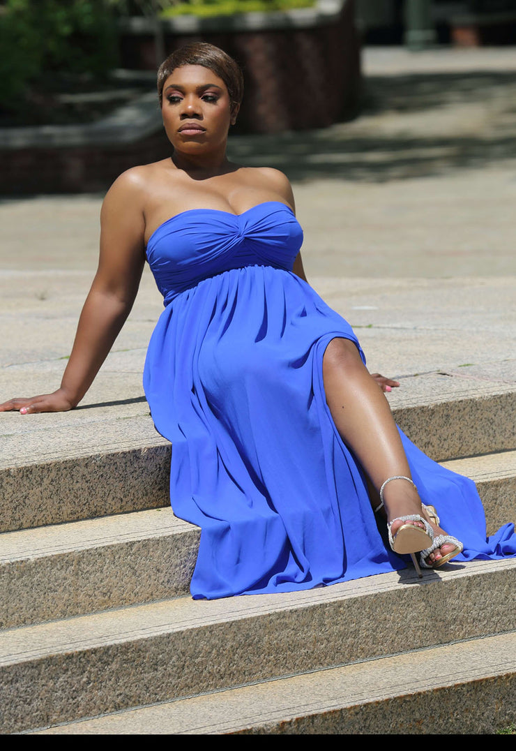 Pleated Tube Maxi Dress | ChloeRae M (8-10) / Royal Blue Pleated Tube Maxi Dress | ChloeRae M (8-10) / Royal Blue