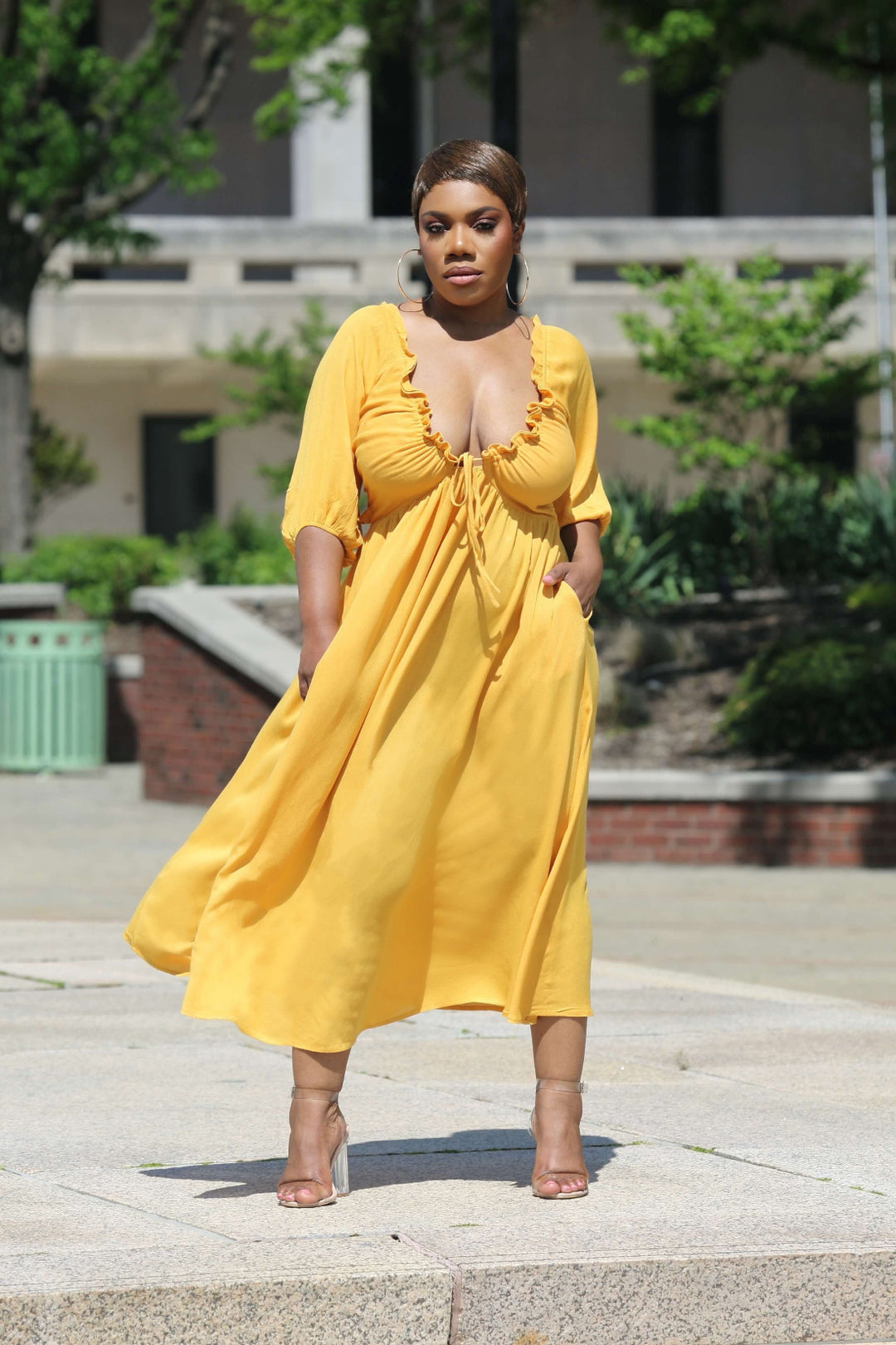 drag me to brunch yellow dress Behavior Barshuka
