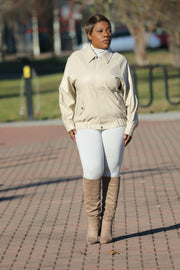 Vegan Leather Bomber Jacket