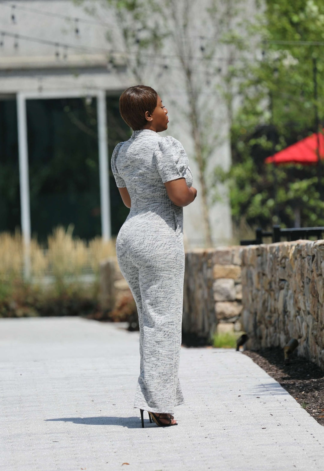 Wide Leg Tweed Jumpsuit | ChloeRae
