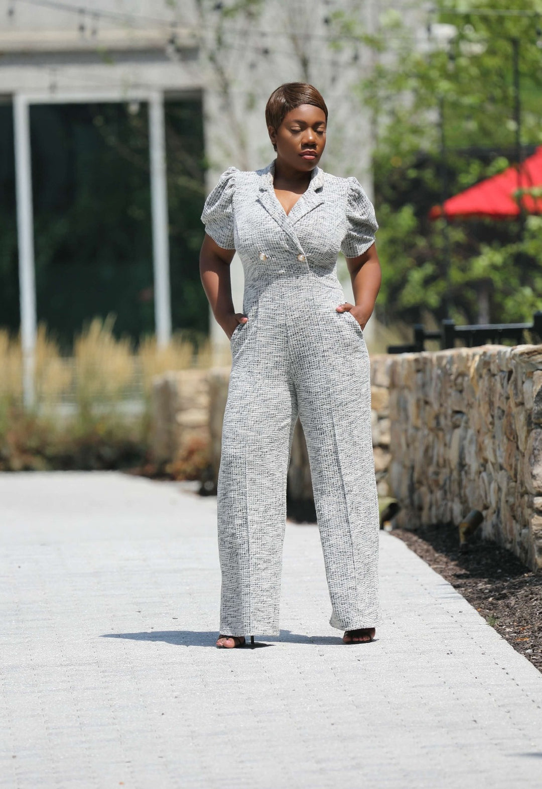 Wide Leg Tweed Jumpsuit | ChloeRae Wide Leg Tweed Jumpsuit | ChloeRae