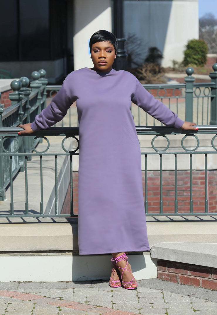 Maxi Sweatshirt Dress lilac1