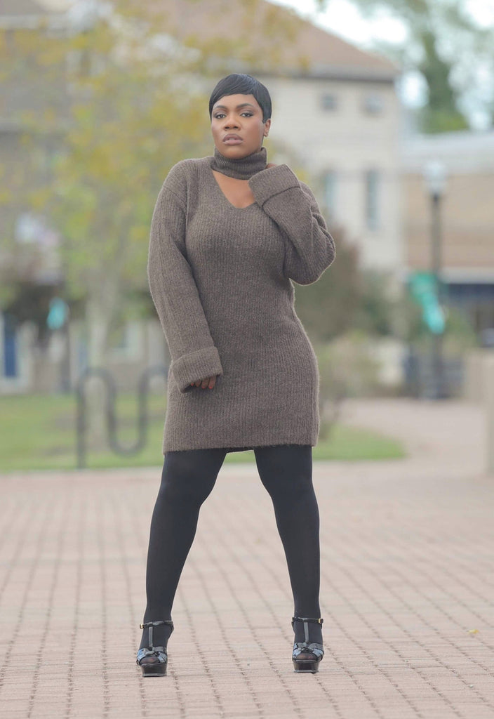 Mock Neck Sweater Dress | ChloeRae XS (2-4) / Expresso Mock Neck Sweater Dress | ChloeRae XS (2-4) / Expresso