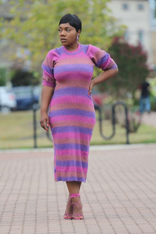 Ombre Backless Sweater Midi Dress By Adelyn Rae