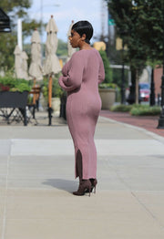 Ribbed Maxi Sweater Dress