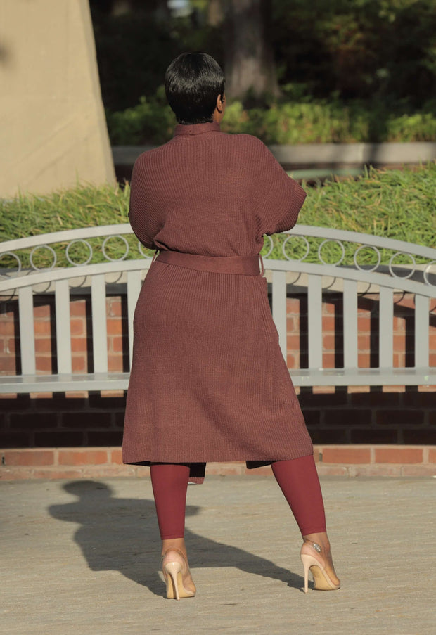 Ribbed Sweater Duster