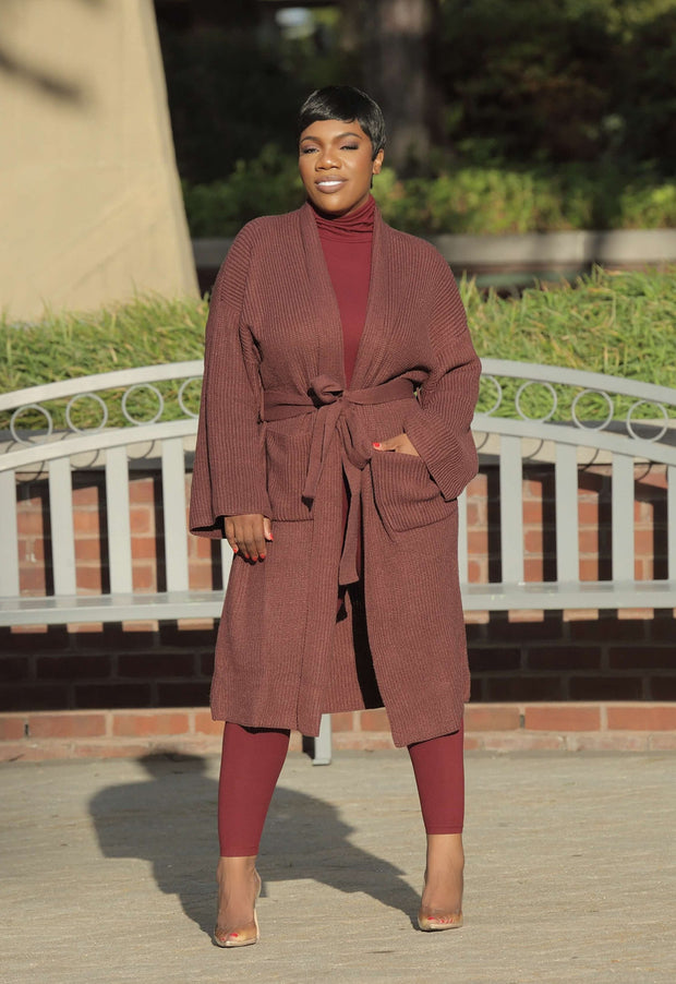 Ribbed Sweater Duster