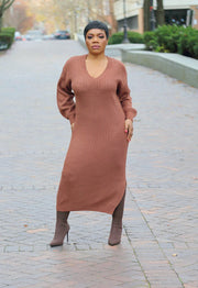 Ribbed Maxi Sweater Dress