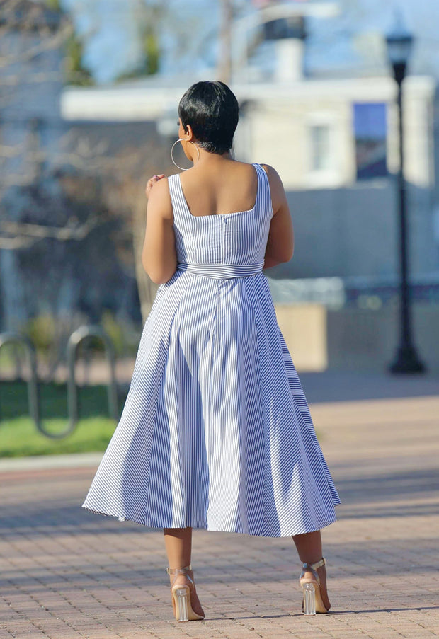 Square Neck A-Line Midi