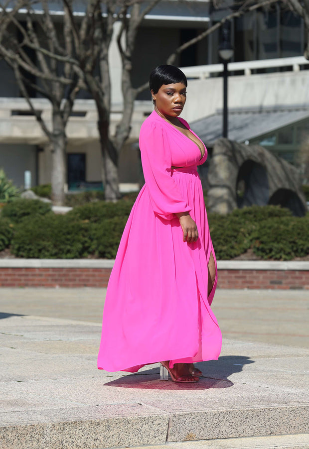 long sleeve cut out maxi