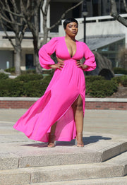long sleeve cut out maxi